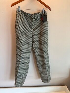 Massimo Dutti Women Check Tapered Trousers Multi Color Size 6 NEW 5037/922/305